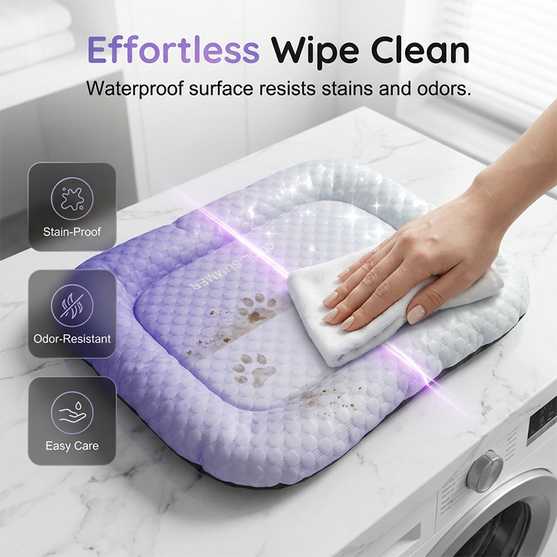 ❄️Pet Cooling Mat for Dogs & Cats 🐾 Naturally Cool Ice-Silk Pad • Breathable, Washable & Soft