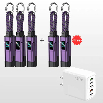 upsell🔥Limited Time SALE 40% OFF🔥4-in-1 Digital Display Keychain Charging Cable