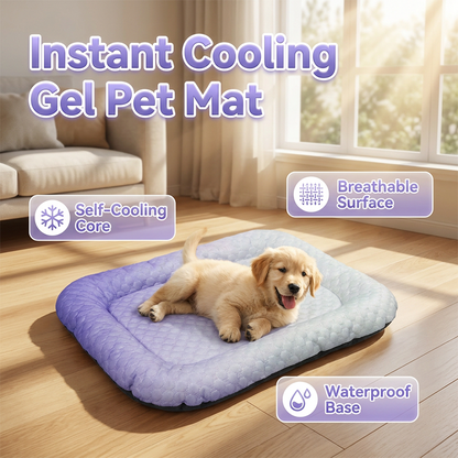 ❄️Pet Cooling Mat for Dogs & Cats 🐾  Naturally Cool Ice-Silk Pad • Breathable, Washable & Soft
