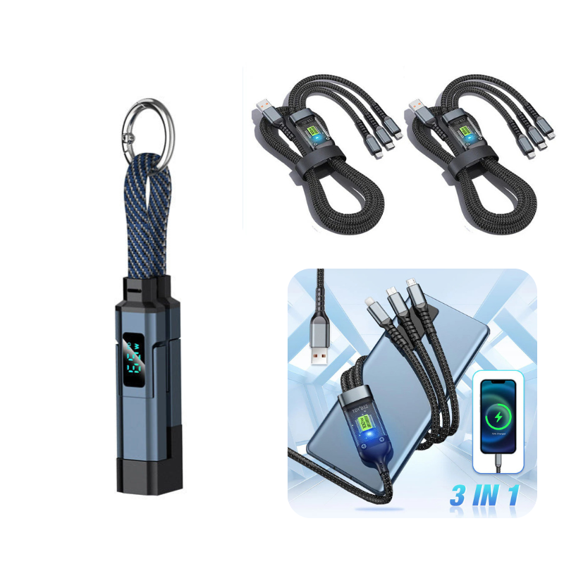 upsell🔥Limited Time SALE 40% OFF🔥4-in-1 Digital Display Keychain Charging Cable