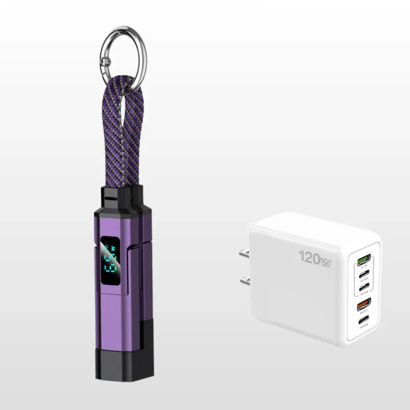 upsell🔥Limited Time SALE 40% OFF🔥4-in-1 Digital Display Keychain Charging Cable