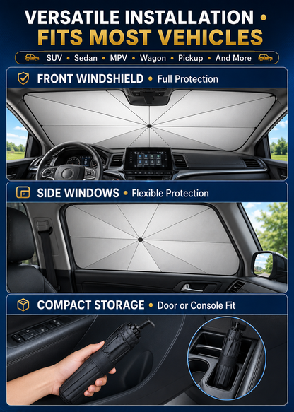 upsell🔥 2026 Upgraded Car Windshield Sun Shade Umbrella (Copy)