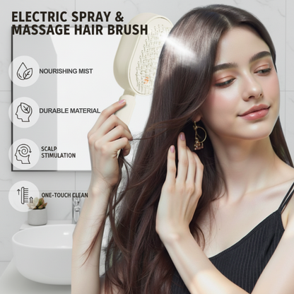 💖Scalp Massager Comb 💆‍♀️ – Self-Cleaning 🧼, Tangle-Free ✂️ & Frizz-Control Hair Brush with Soothing Mist Spray 💨✨ | Perfect for Dry, Brittle Hair 💧🌟
