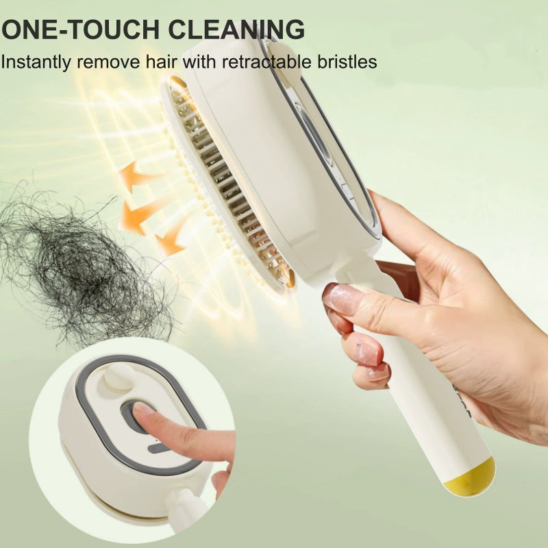 💖Scalp Massager Comb 💆‍♀️ – Self-Cleaning 🧼, Tangle-Free ✂️ & Frizz-Control Hair Brush with Soothing Mist Spray 💨✨ | Perfect for Dry, Brittle Hair 💧🌟