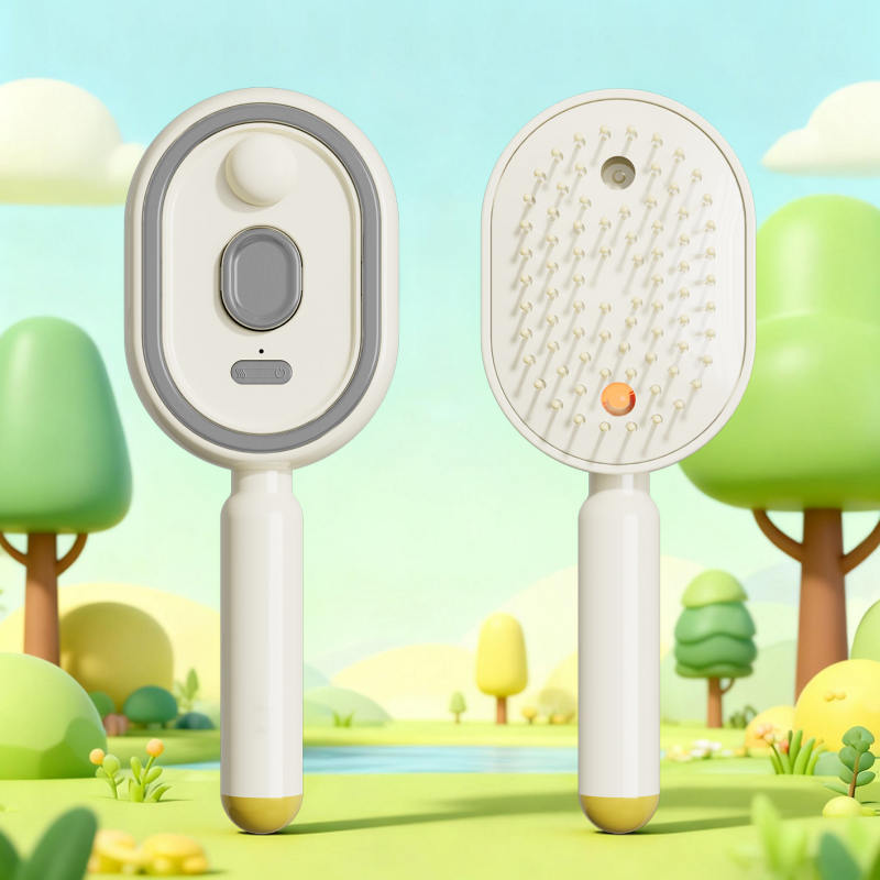 💖Scalp Massager Comb 💆‍♀️ – Self-Cleaning 🧼, Tangle-Free ✂️ & Frizz-Control Hair Brush with Soothing Mist Spray 💨✨ | Perfect for Dry, Brittle Hair 💧🌟